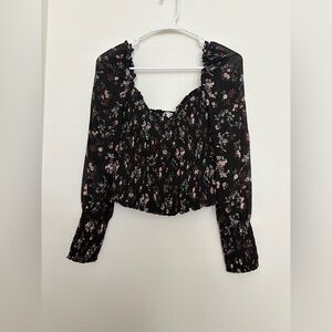 Reformation Pinto Smocked Floral Print Blouse top in Lucien Women's Size M